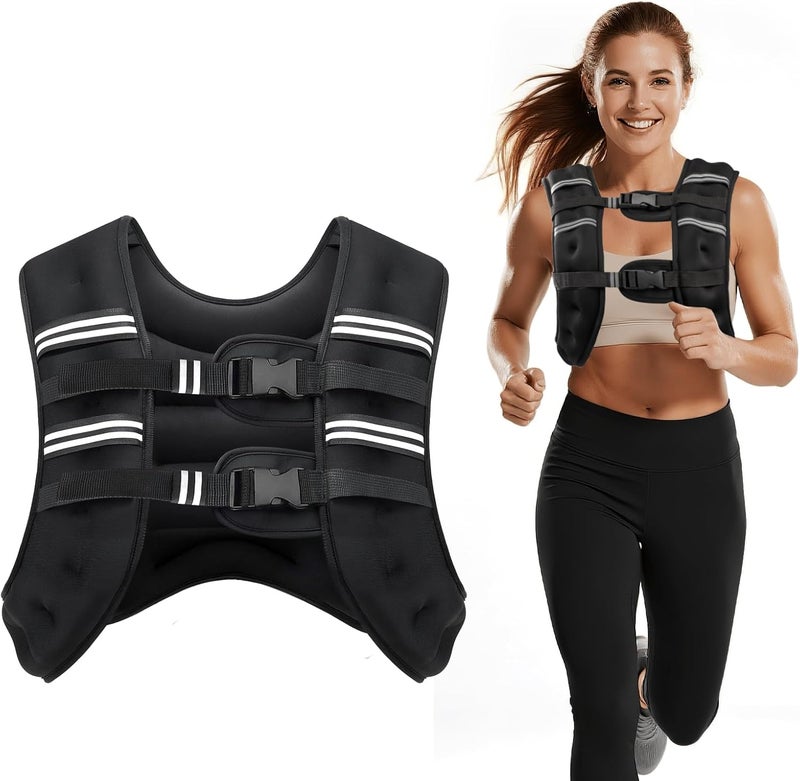 Cavry Weighted Vest, 8lb/12lb/16lb/20lb/25lb/30lb Weight Vest with Two Adjustment Straps for Men Women, Weight Vests with Reflective Stripe for Strength Training, Running, Jogging, Walking - Image 1